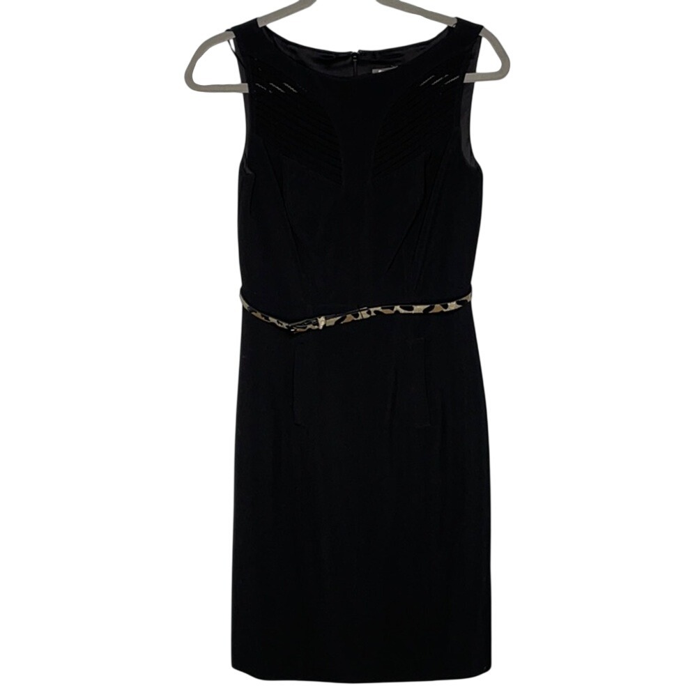 Vince Camuto Black Dress with Leopard print belt 2
